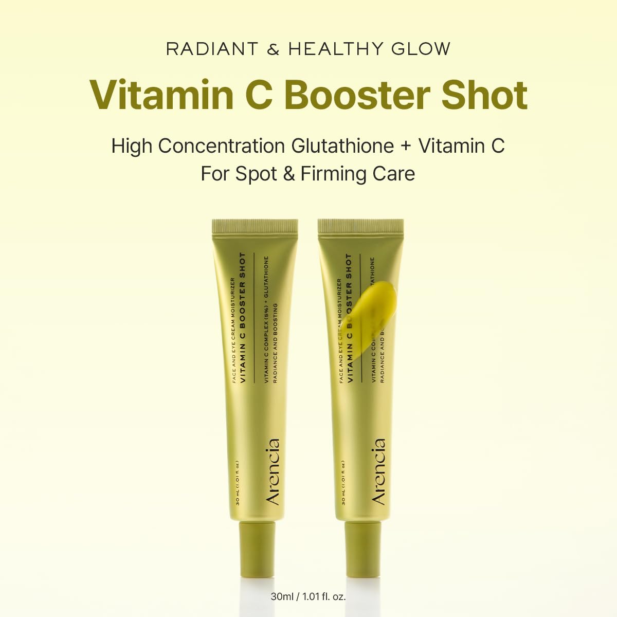 Arencia Vitamin C Booster Shot Serum with Glutathione, Niacinamide and Vitamin E for Dark Spot Care, Fine Lines & Wrinkles