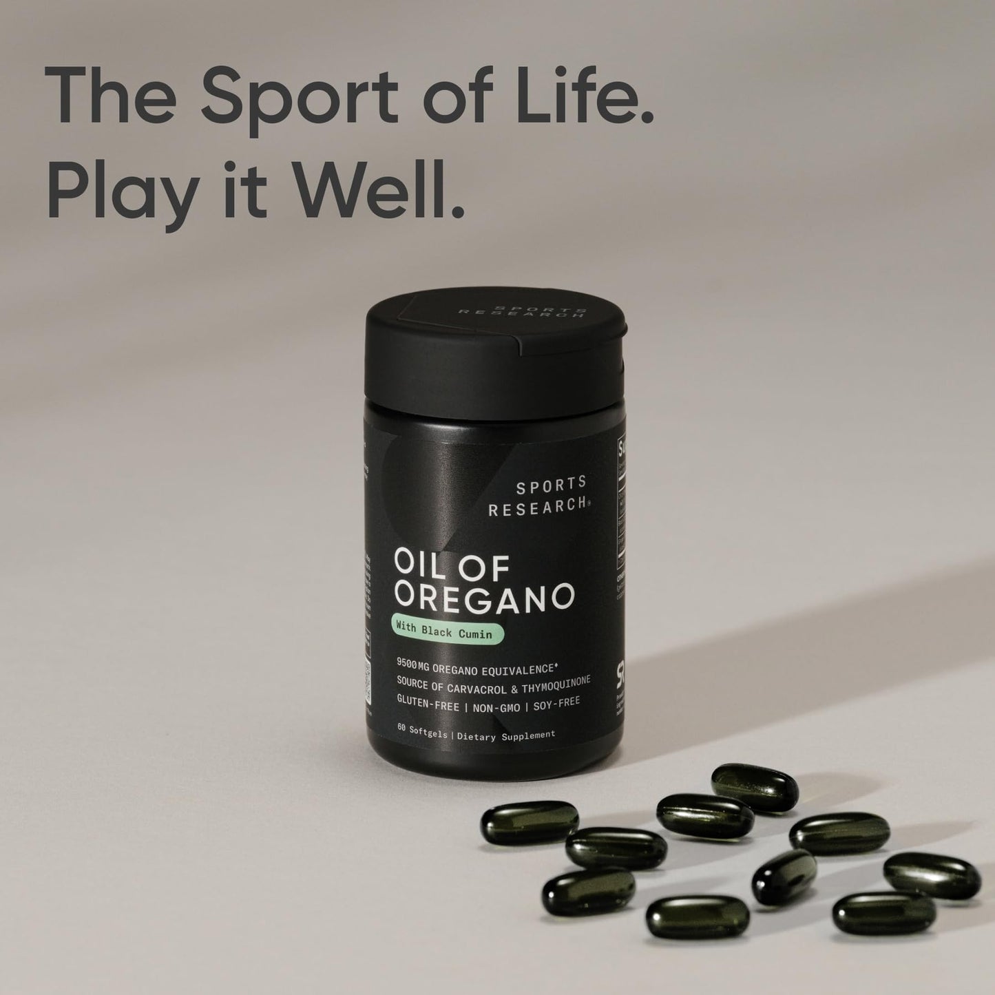 Sports Research® Oil of Oregano 9500mg w/Black Seed Oil & Coconut MCT Oil - Antioxidant Combination Supplement Rich in Thymoquinone & Carvacrol - Gluten Free · Non-GMO - 60 Softgels Sports Research buy supplements Au