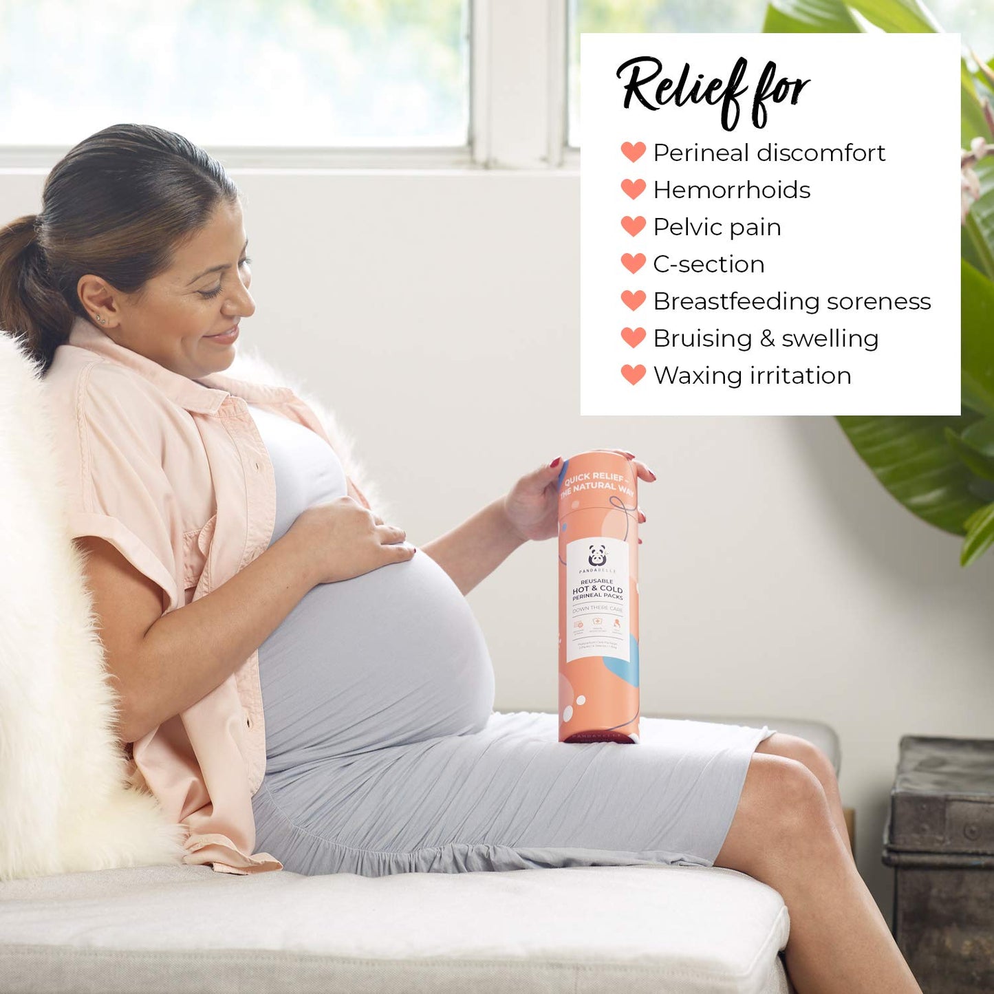Pandabelle Hot & Cold Reusable Perineal Ice Pack with 4 Washable Cotton Sleeves & Carry Bag for Postpartum Perineal Pain, Hemorrhoids, C-Section Scar, Breastfeeding, Post-Waxing Hair Removal & More PANDABELLEBuy Supplements Australia