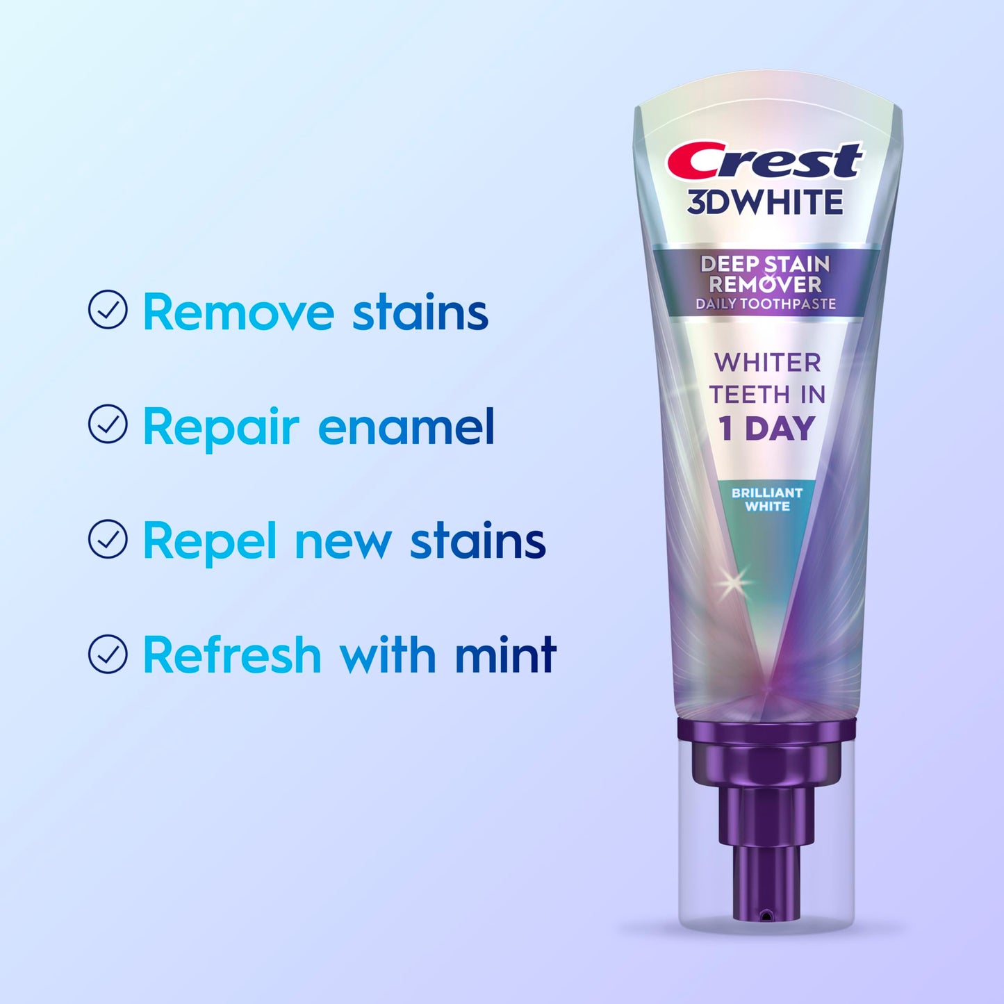 Crest 3DWhite Brilliance Deep Stain Remover Brilliant White Toothpaste - 3.1oz/2pk CrestBuy Supplements Australia