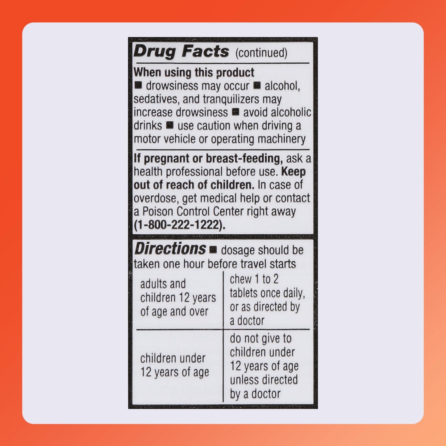 Rugby Meclizine Chewable Tablets 25mg - Anti-Nausea Medicine Helps with Motion Sickness - 100 Count (1 Pack) RUGBY LABORATORIES buy supplements Au