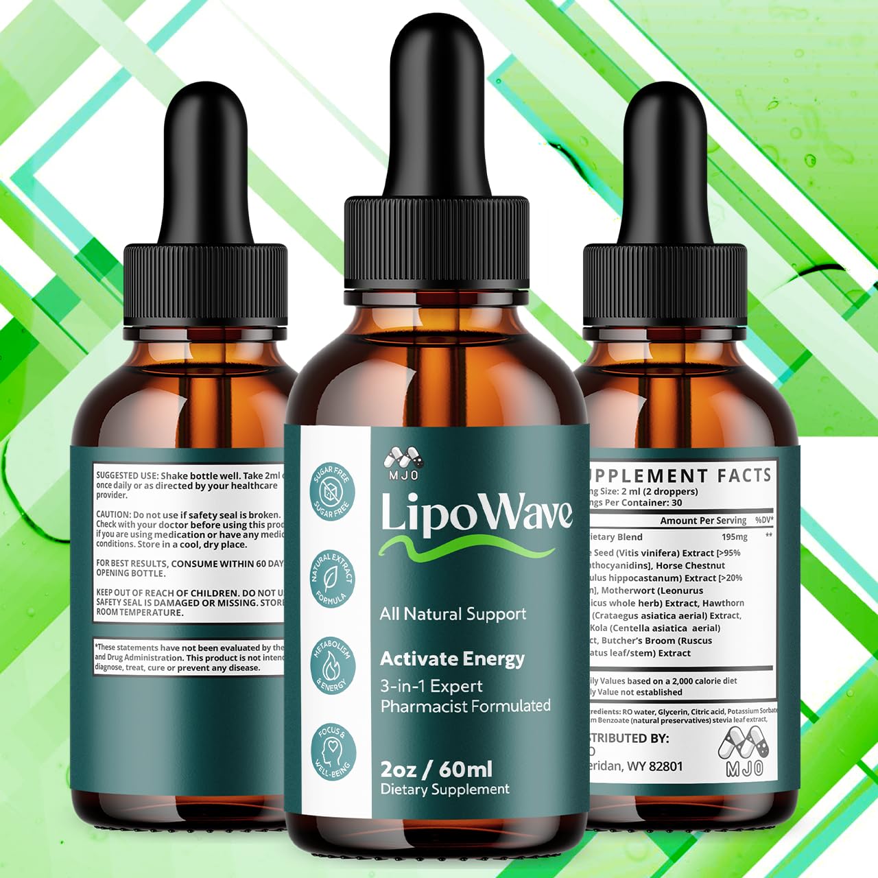 (2 Pack) Lipowave Drops, Official LipoWave Drops with All Natural Ingredients, Advanced Overall Health and Wellness Vitamin Supplement Formula for Maximum Strength Multivitamin Support (60 Servings) MJO buy supplements Au