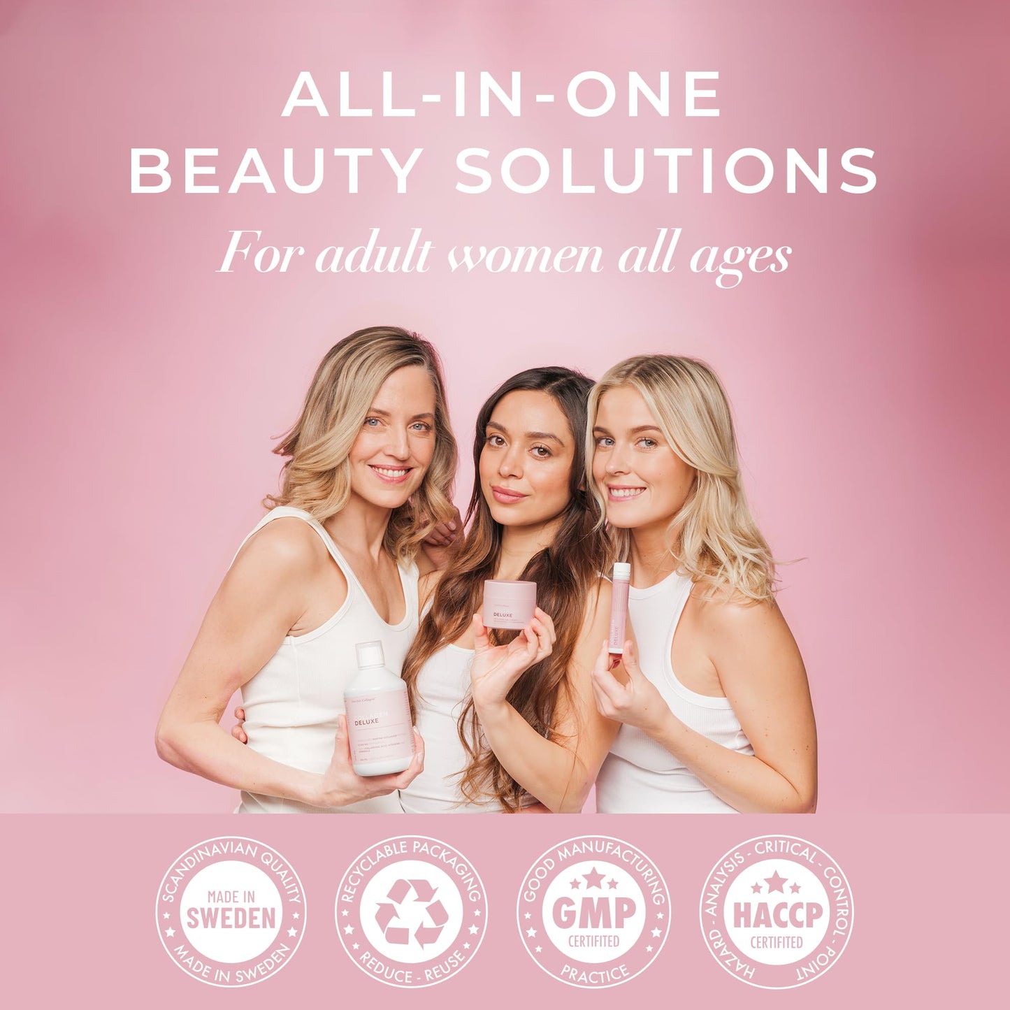 Swedish Collagen Deluxe, 12,500 mg Hydrolyzed Marine Collagen Liquid Supplement - 20 x 25 ml Daily Shots | Hyaluronic Acid, Biotin & Vitamin C for Healthy Hair, Skin, Nails & Joints | Sugar-Free Swedish Collagen buy supplements Au