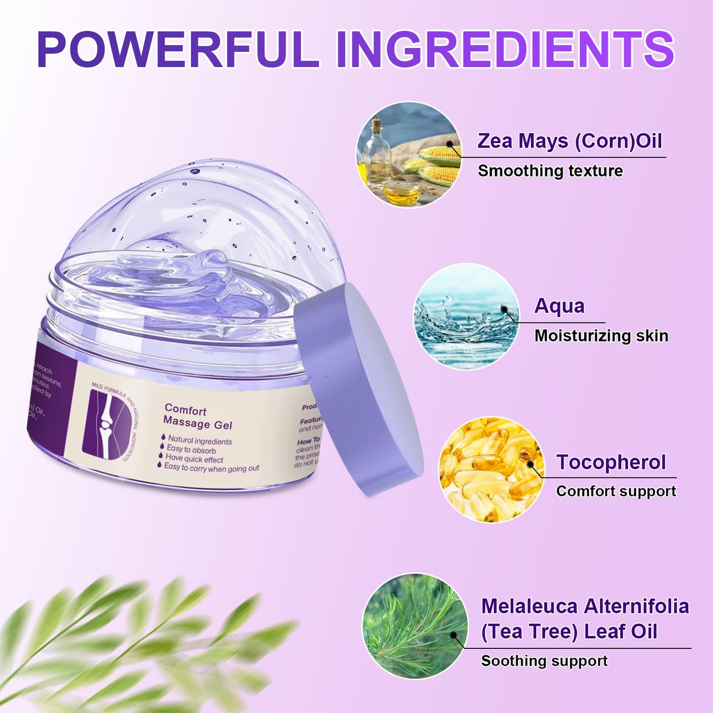 Kresin Joint Comfort Purple Gel, Kresin Joint Comfort Massage Gel, Soothes Discomfort for Neck, Back, Knees, Lumbar, and Feet, Absorb Quickly and Non-Greasy, 1.76 OZ, Violet JosmonBuy Supplements Australia