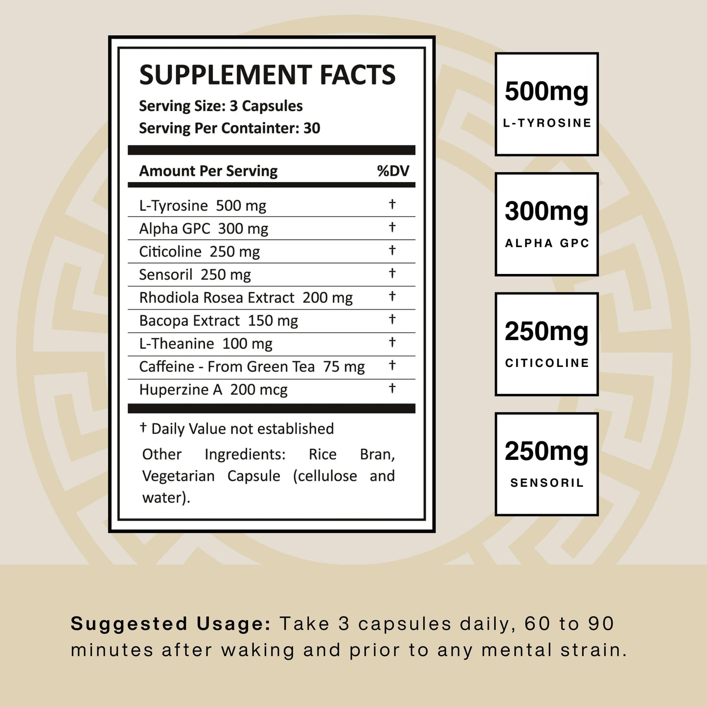 Mt. Athos Performance Sigma Mind | Potent Nootropic Formula to Support Cognitive Function, Improved Focus, Drive, and Mood | 30 Servings, 90 Capsules Mt. Athos Performance buy supplements Au