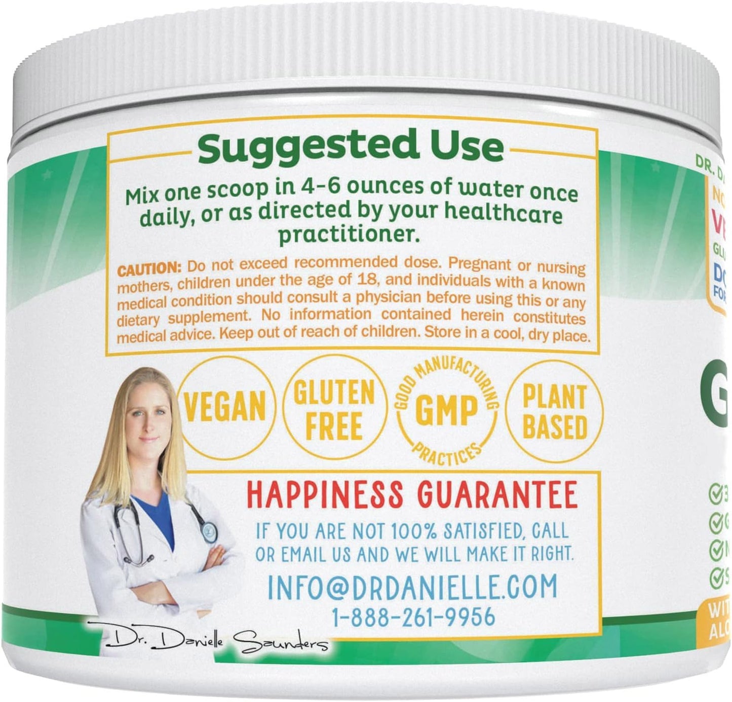 Leaky Gut Support Powder | L-Glutamine Gut Lining Digestive Drink Mix | Gluten-Free Doctor Crafted Botanical Formula | Gut Assist by Dr. Danielle