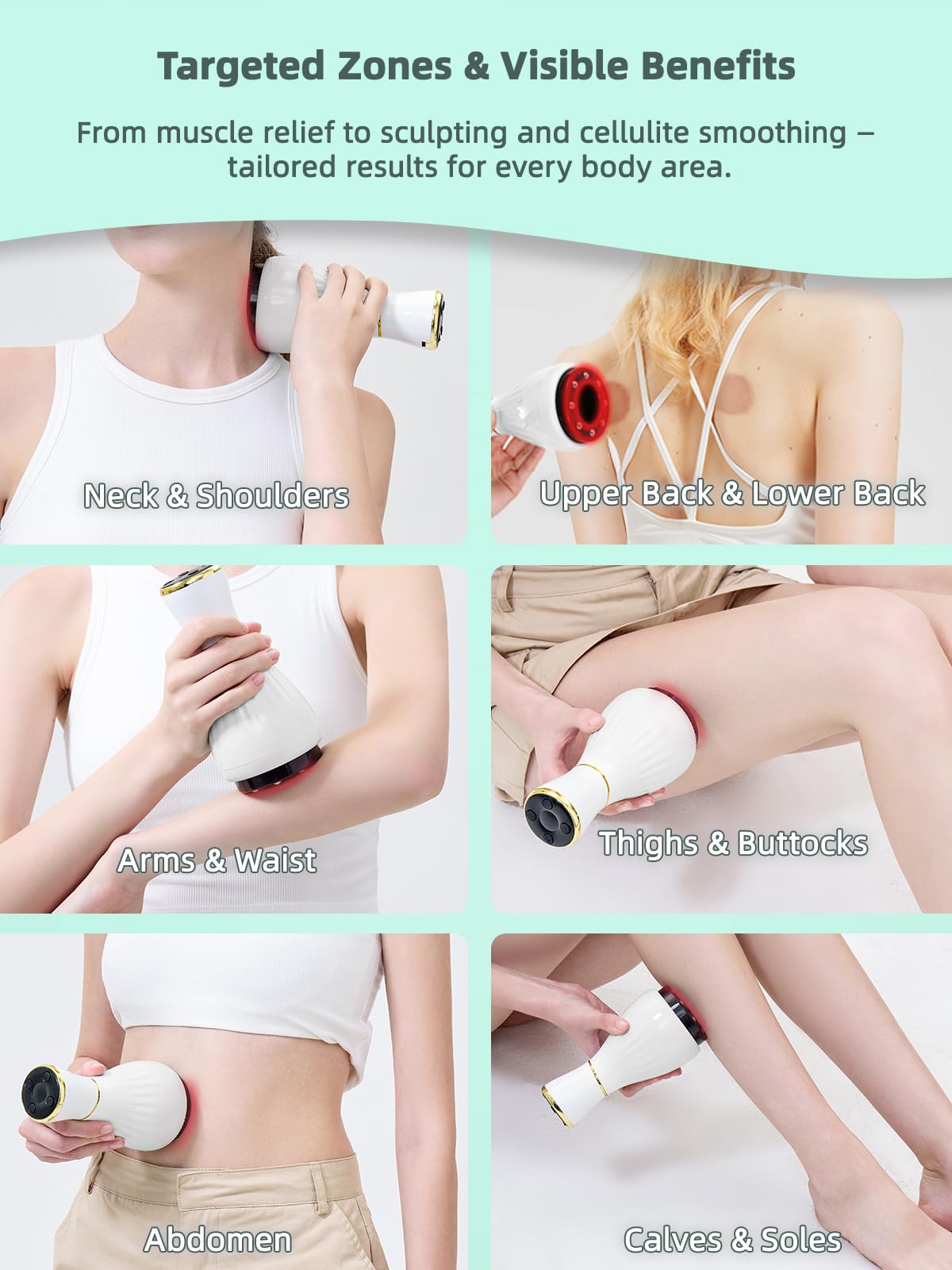 FEEJOY Electric Lymphatic Drainage Massager with Pulse Therapy & Heat – 12-Level Cupping Massage Device for Cellulite Reduction, Body Sculpting, Deep Tissue Pain Relief & Muscle Recovery, White FEEJOY buy supplements Au