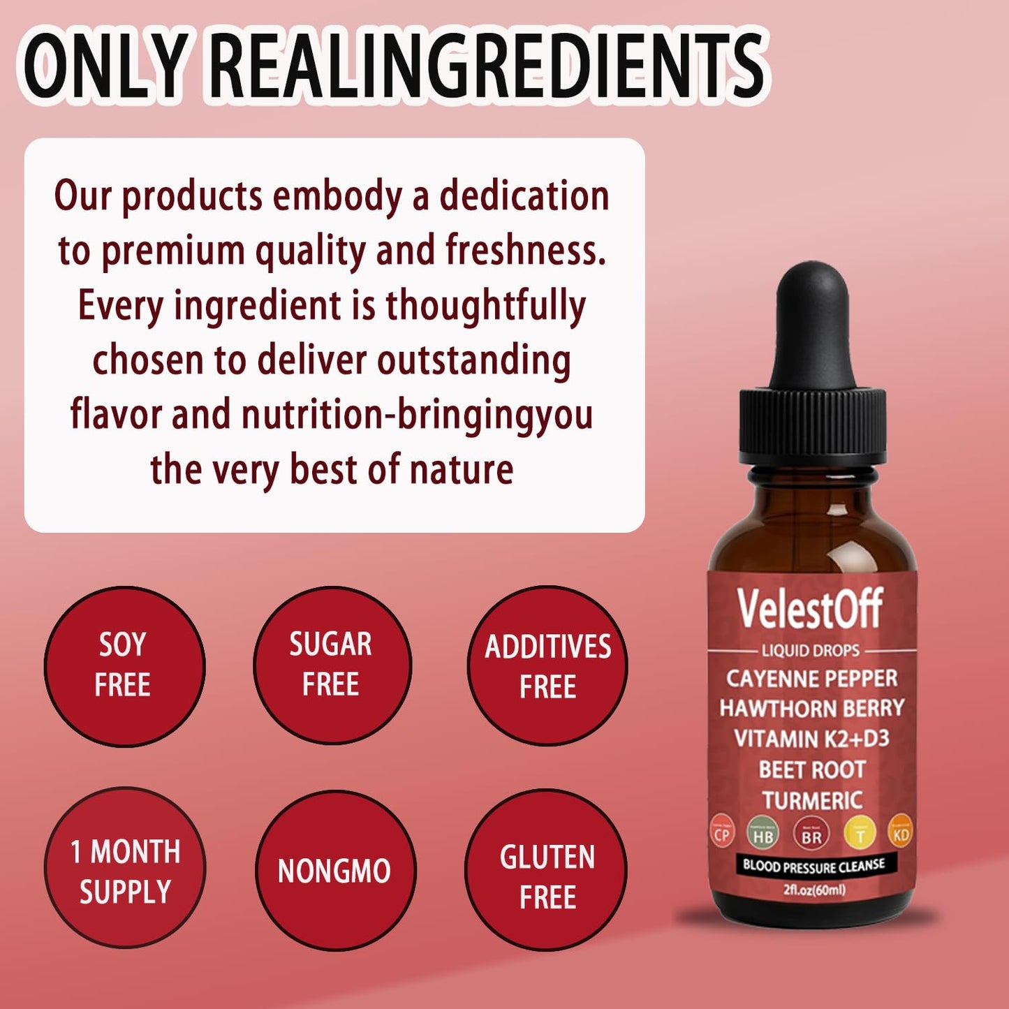Velestoff Cayenne Pepper & Cayenne Pepper Drops Liquid Supplement with Hawthorn, Beet Root, Turmeric, Vitamin K2 D3 Nutralis buy supplements Au