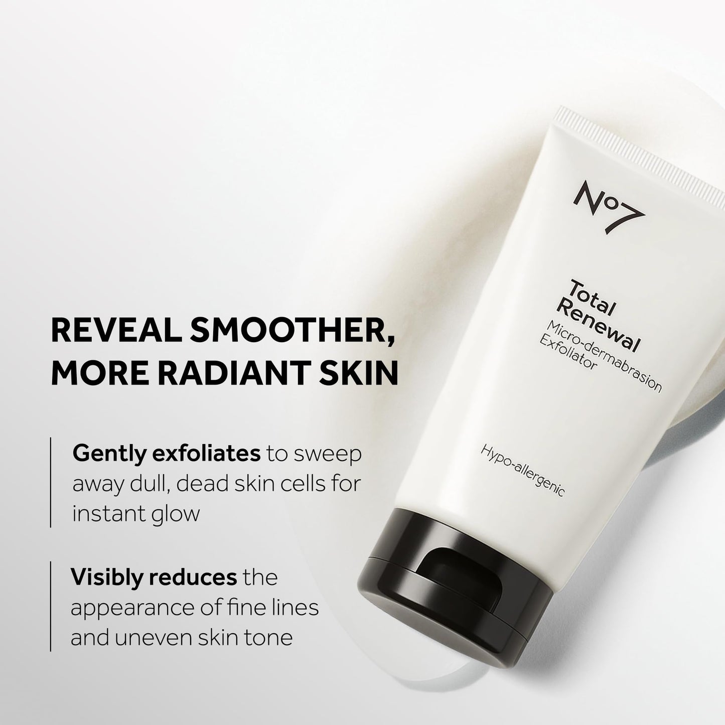 No7 Microdermabrasion Total Renewal Face Scrub - Exfoliating Face Wash & Dark Spot Corrector for Sensitive Skin