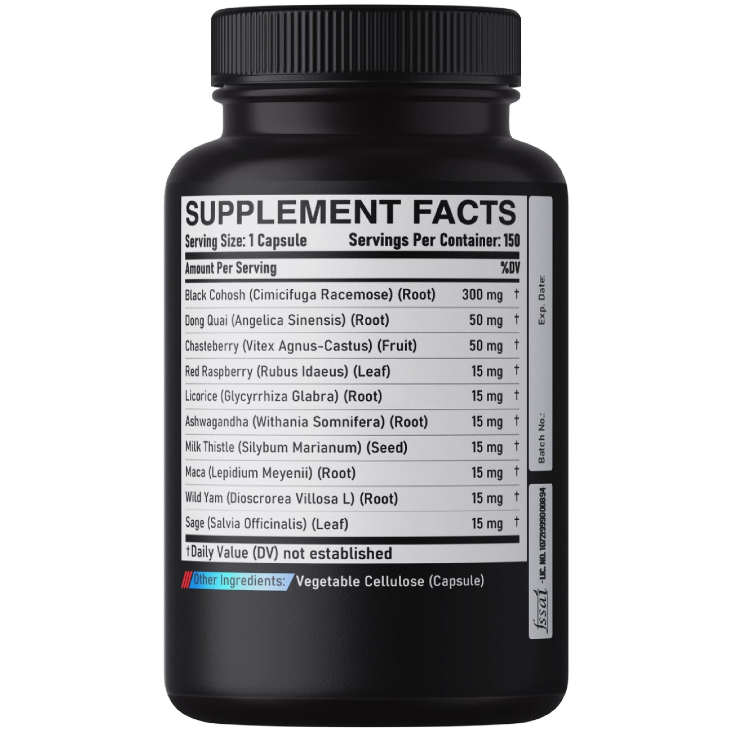 DEDICAD 12in1 Black Cohosh 5-Month Supply for Menopause Support Supplement with Dong Quai, Chasteberry, Red Raspberry, Licorice, Wild Yam & More - 150 Capsules DEDICAD buy supplements Au