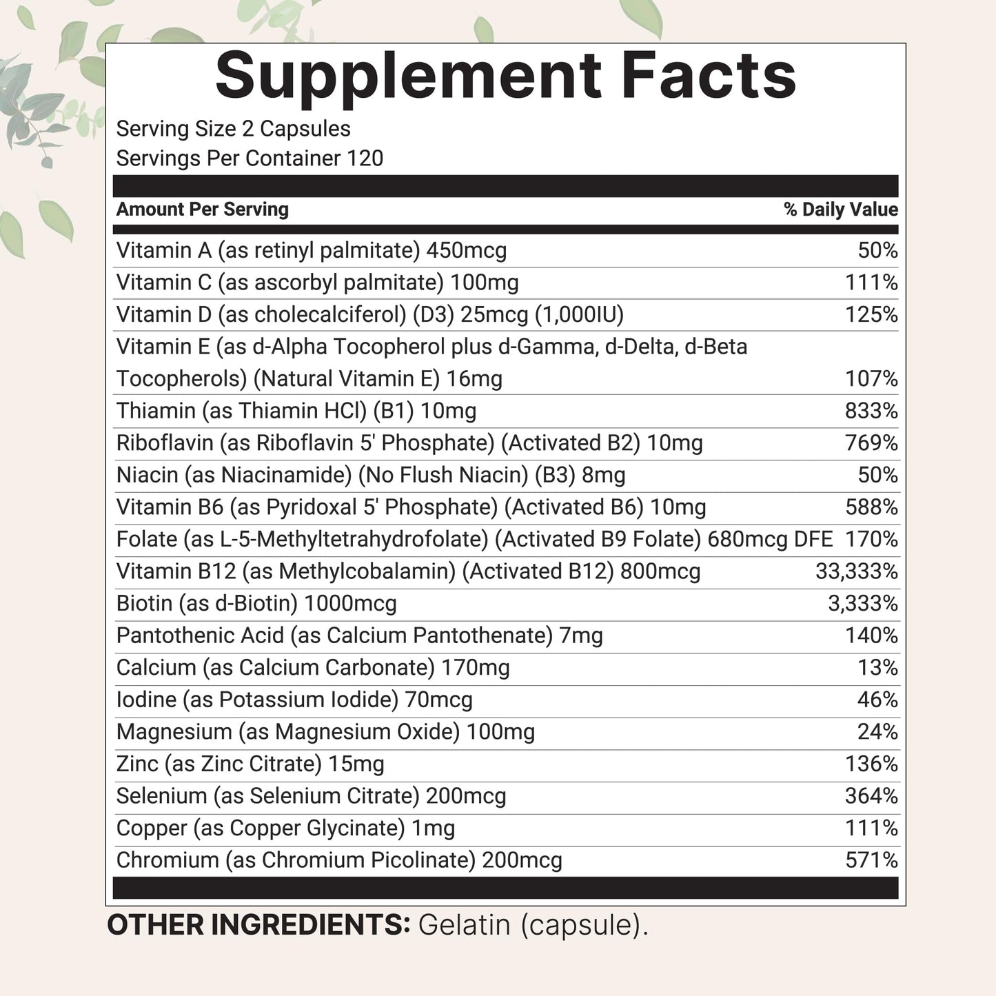 Micro Ingredients Pure Methylated Multivitamin, 240 Capsules | 19-in-1 Formula with Vitamins C, D, B12, Folate, Magnesium