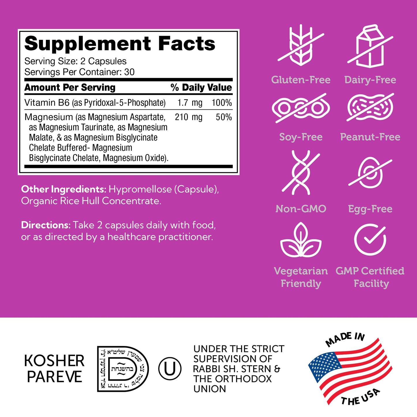 Zahler Magnesium Complex Supplement - Multi Magnesium Supplement Blend with Magnesium Glycinate, Malate, Aspartate, Taurinate and Oxide Plus Vitamin B6 - Bone Nerve Heart & Muscle Health (60 Capsules) Zahler buy supplements Au