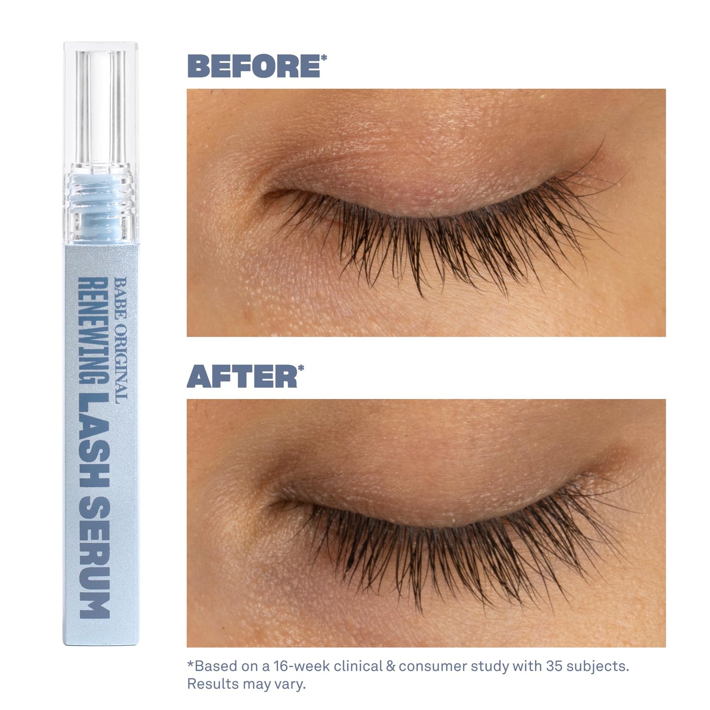 BABE ORIGINAL Renewing Lash Serum – Prostaglandin-Free, Peptide-Infused Gentle Lash Serum for Fuller, Longer-Looking Lashes, Lash Enhancing Treatment