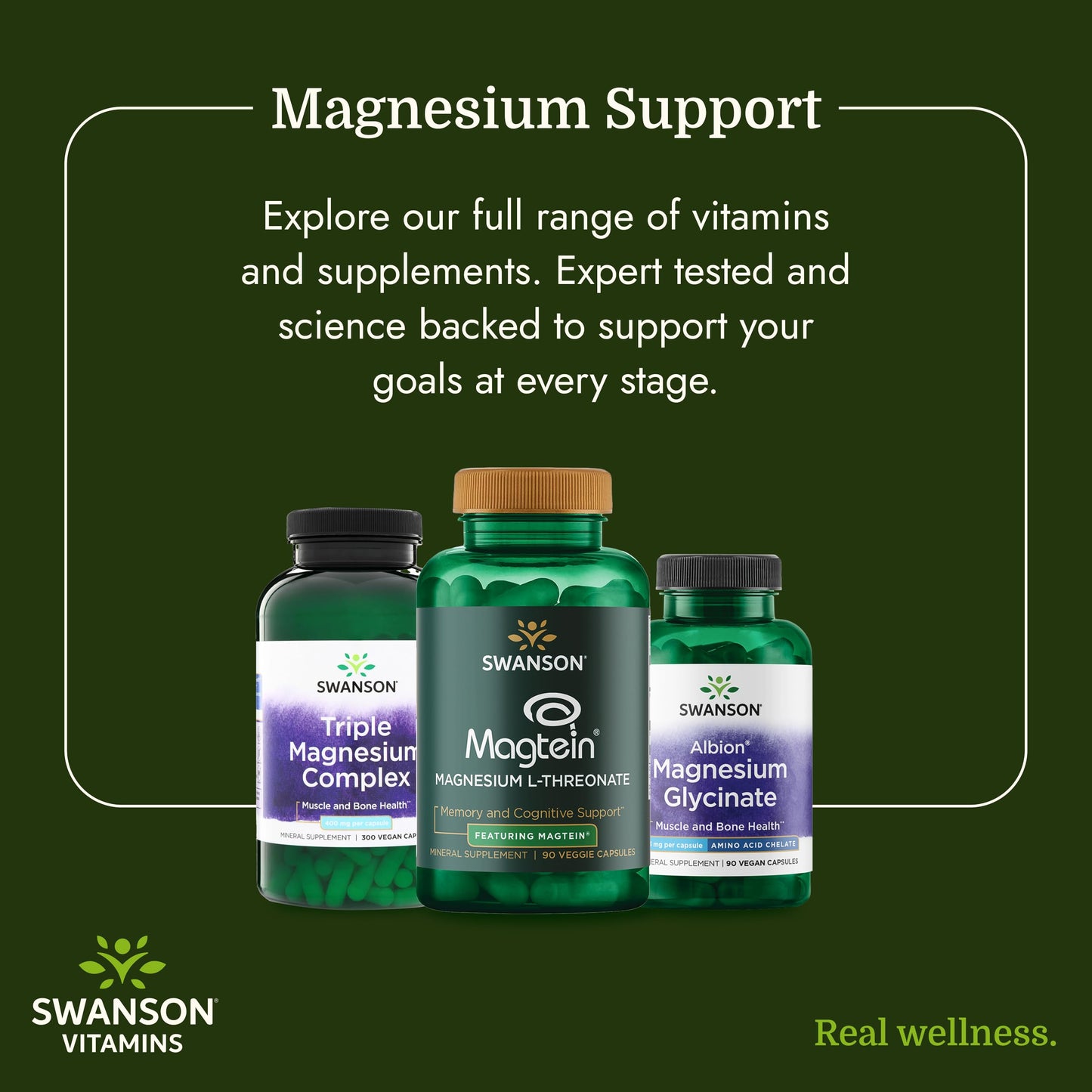 Swanson Triple Magnesium Complex - 100 Capsules, 400mg Each Swanson buy supplements Au