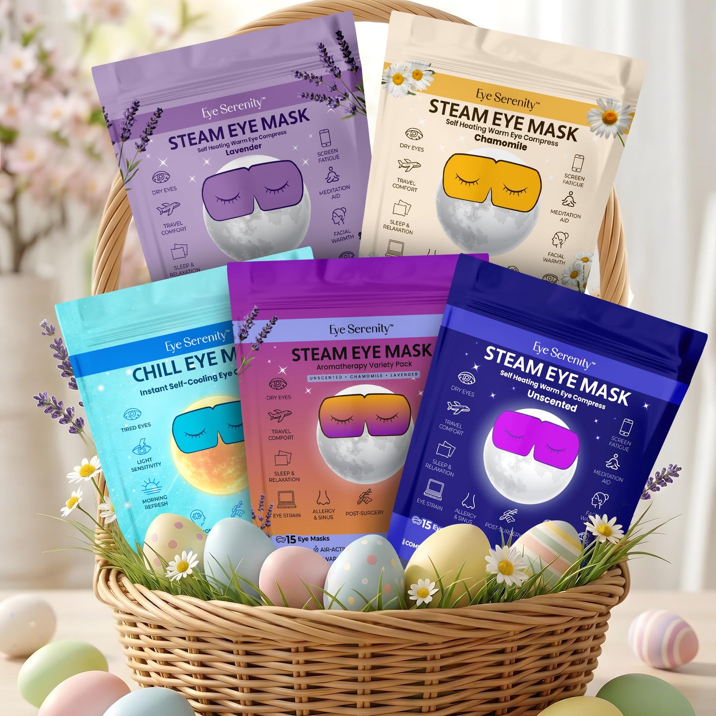 Steam Eye Mask, Self Heating Warm Compress for Dry Eyes I Heated Fast Relief for Stye, Puffy Sensitive Eyes, Moist Heat, Easter Basket Stuffers