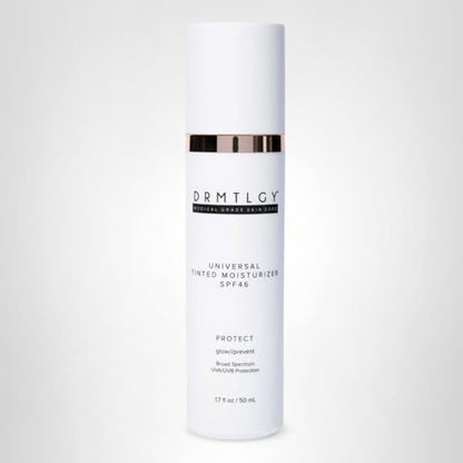DRMTLGY Universal Tinted Moisturizer SPF 46 – Hydrating Dewy Tinted Sunscreen for Face with Zinc Oxide