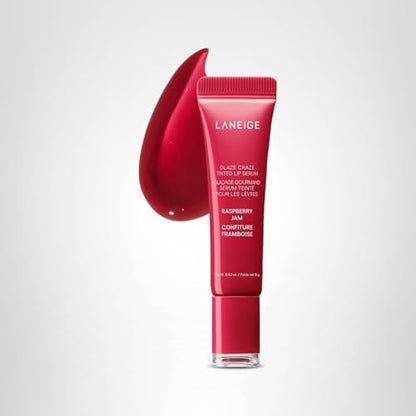 LANEIGE Glaze Craze Tinted Lip Serum, Raspberry Jam: Hydrating Lip Serum for Glossy, Nourished Lips with Plumping Polypeptides LANEIGEBuy Supplements Australia