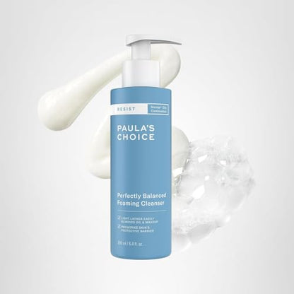 Paula's Choice RESIST Perfectly Balanced Foaming Facial Cleanser, Face Cleanser with Hyaluronic Acid & Aloe, Anti-Aging Face Wash
