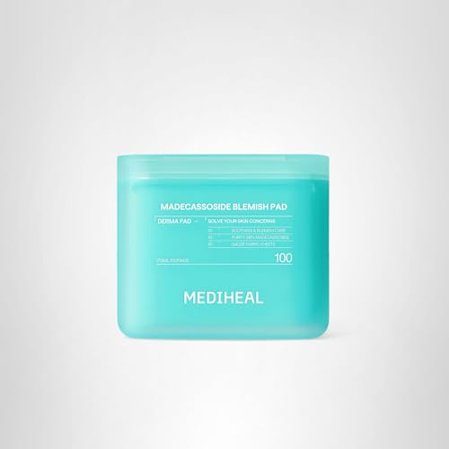 MEDIHEAL Toner Pads 100 Count - Madecassoside Blemish Care Toner Pad with Centella Asiatica - Improves Uneven Skin Tone & Deep Hydration