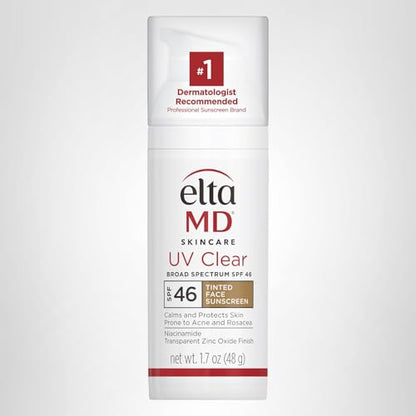 EltaMD UV Clear Tinted Sunscreen for Face, SPF 46 with Zinc Oxide, Oil-Free, Dermatologist Recommended, For Acne-Prone Sensitive Skin, 1.7 oz EltaMDBuy Supplements Australia