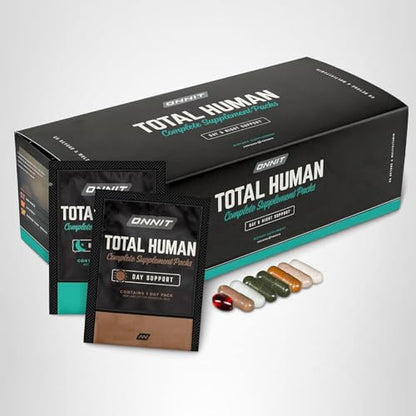 ONNIT Total Human Adult Multivitamin Comprehensive Capsule Packs with Day and Night Support, Daily Vitamin Packs for Men and Women, Dietary Supplement Capsules, 30-Day Supply, 60 Packs ONNITBuy Supplements Australia