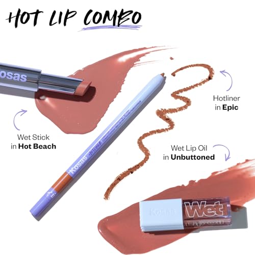 Kosas Wet Lip Oil Gloss - Hydrating Lip Plumping Treatment with Hyaluronic Acid & Peptides, Non-Sticky Finish (Unbuttoned) KosasBuy Supplements Australia