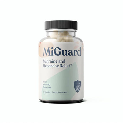 Headache and Migraine Relief Supplements - Drug Free Migraine Prevention Supplement - Natural Supplements for Migraine Headaches - Helps Reduce Frequency & Severity (60 Capsules) MIGUARDBuy Supplements Australia