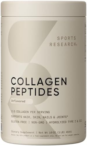 Sports Research® Collagen Peptides for Women & Men Hydrolyzed Type 1 & 3 Protein Supplement Easy Mixing Vital Nutrients Proteins and Vegan Biotin 10,000mcg Max Strength B7 120 Softgels (4 Month Supply Sports Research buy supplements Au