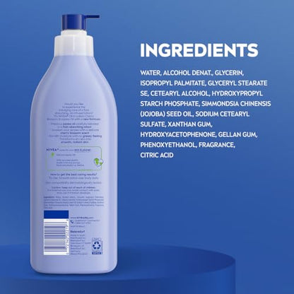 NIVEA Oil Infused Cherry Blossom and Jojoba Oil Body Lotion for Women, Fast-Absorbing and Non-Greasy Cherry Blossom Scented