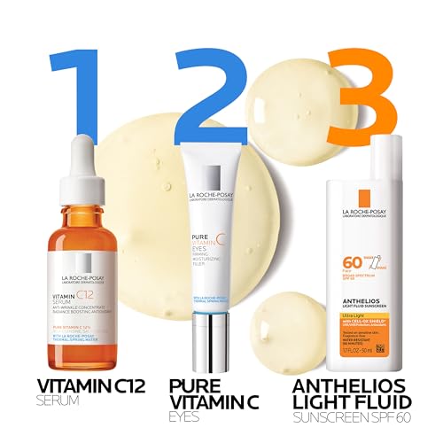 La Roche-Posay Pure Vitamin C Serum For Face With Hyaluronic Acid & Salicylic Acid, Hydrating & Brightening Serum