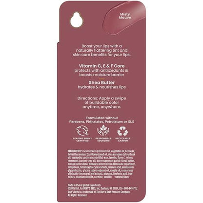 Burt’s Bees Tinted Boosted Balm, Misty Mauve, Hydrating Tinted Lip Balm with Vitamin C, E, and F Core, 24 Hour Lip Moisturizer with Responsibly Sourced Beeswax, 100% Natural Origin, 1 Count, 0.16oz Burt's BeesBuy Supplements Australia