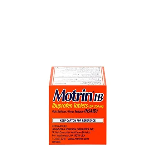 Motrin IB, Ibuprofen 200mg Tablets, Pain Reliever & Fever Reducer for Muscular Aches, Headache, Backache, Menstrual Cramps & Minor Arthritis Pain, NSAID, 100 Ct MotrinBuy Supplements Australia