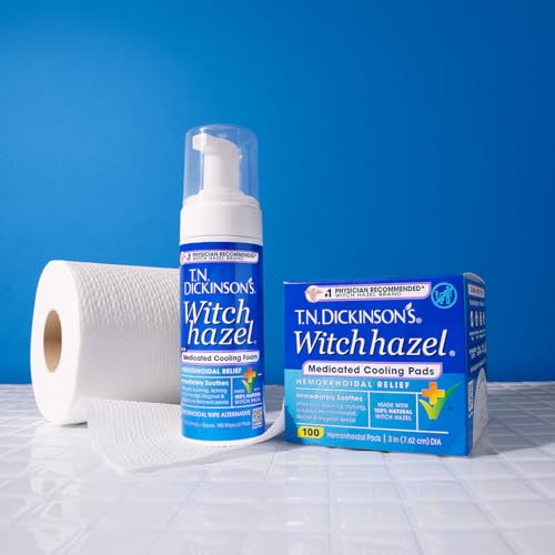 T.N. Dickinson’s Medicated Cooling Pads with Witch Hazel and Aloe | Hemorrhoid Treatment, Postpartum Care, Feminine & Rectal Relief | 100 Rounds T.N. Dickinson'sBuy Supplements Australia