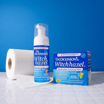 T.N. Dickinson’s Medicated Cooling Pads with Witch Hazel and Aloe | Hemorrhoid Treatment, Postpartum Care, Feminine & Rectal Relief | 100 Rounds T.N. Dickinson'sBuy Supplements Australia