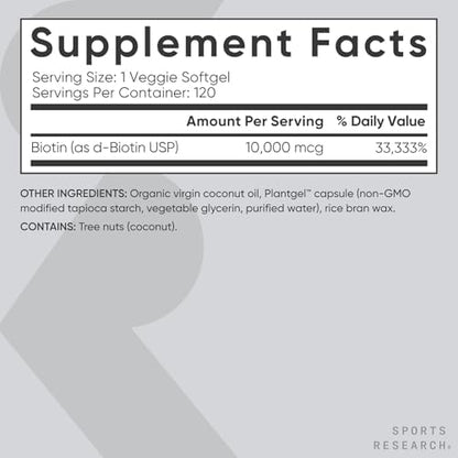 Sports Research® Collagen Peptides for Women & Men Hydrolyzed Type 1 & 3 Protein Supplement Easy Mixing Vital Nutrients Proteins and Vegan Biotin 10,000mcg Max Strength B7 120 Softgels (4 Month Supply Sports Research buy supplements Au
