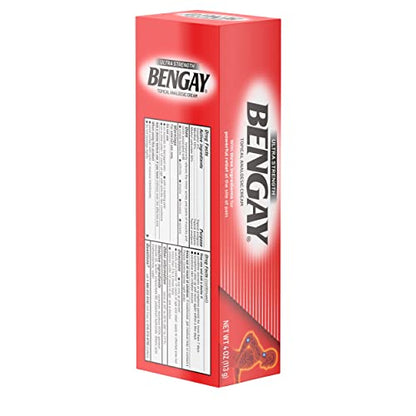 Bengay Ultra Strength Topical Pain Relief Cream, Non-Greasy Topical Analgesic for Minor Arthritis, Muscle, Joint and Back Pain, Camphor, Menthol and Methyl Salicylate, 4 OZ BengayBuy Supplements Australia