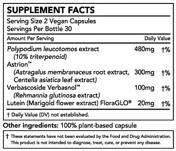 Smarter Skin, Nourishing Skin Health Within, Triple Combination of Polypodium Leucotomos Extract, FloraGLO, Verbasnol, 60 Vegan Capsules Nature RestoreBuy Supplements Australia