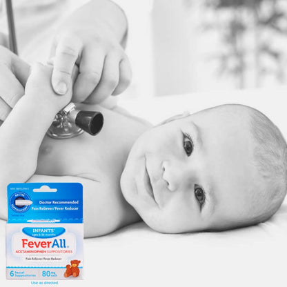 Feverall Infant Acetaminophen Suppositories 6 Rectal Suppositories 80mg Each Pain Reliever/Fever Reducer. Paraben Free, No Artificial Colors or Other preservatives. Ages 6-36 Months (Pack of 2) FeverallBuy Supplements Australia