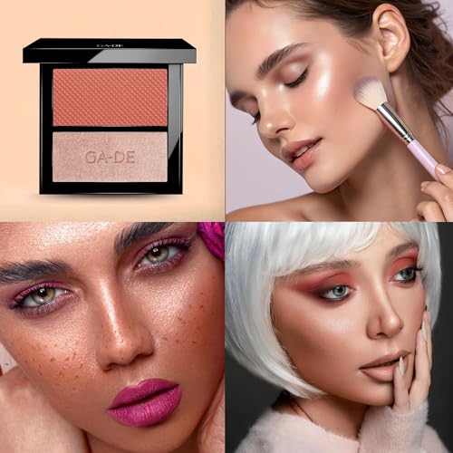 GA-DE Velveteen Blush and Shimmer Duet, 50 - Formulated with Micronized Pearls and Pigments for Sculpting Face and Décolleté - Paraben-Free - 0.26 oz GA-DEBuy Supplements Australia