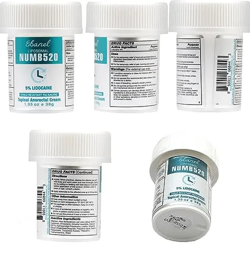 Ebanel 5% Lidocaine Numbing Cream, Pain Relief Burn Itch Numb Cream, Maximum Strength Topical Anesthetic with Allantoin, Vitamin E for Local and Anorectal Uses, Hemorrhoid Treatment, 1.35 Oz EbanelBuy Supplements Australia