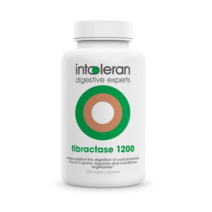 Intoleran Fibractase 1200 Digestive Enzymes - 108 Capsules | Supplement for Fructans & Galactans Intolerance | Helps Digest Carbohydrates; Grains, Legumes