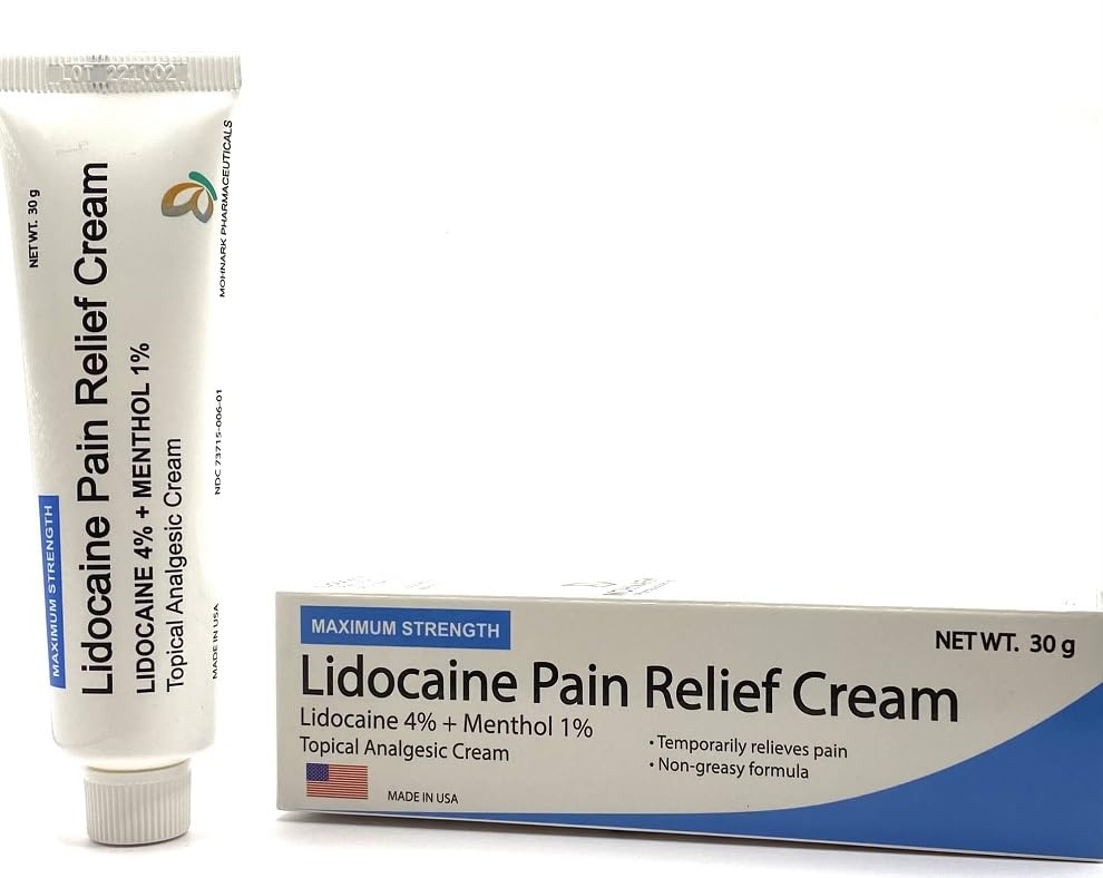 MOHNARK Pain Relief Cream with Lidocaine 4% and 1% Menthol | Includes Vitamin E | Numbs Away Pain Faster | Non-Greasy MOHNARKBuy Supplements Australia