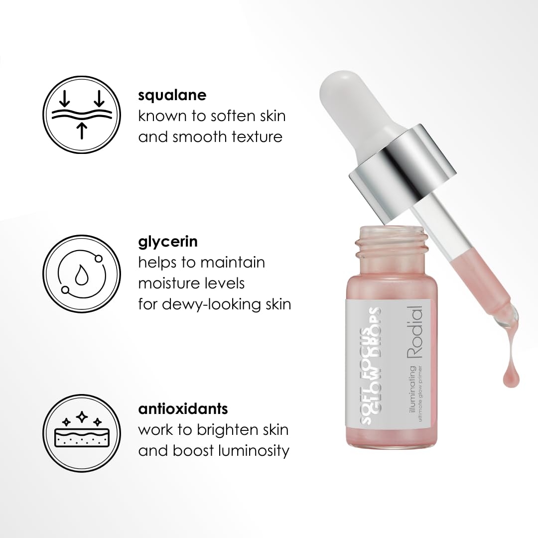 Rodial Soft Focus Glow Booster Drops 0.3 Deluxe fl oz, Illuminating Skin Serum with Glycerin and Antioxidants, Perfectioning and Smoothing Dewy Makeup Base, Weightless Formula RodialBuy Supplements Australia