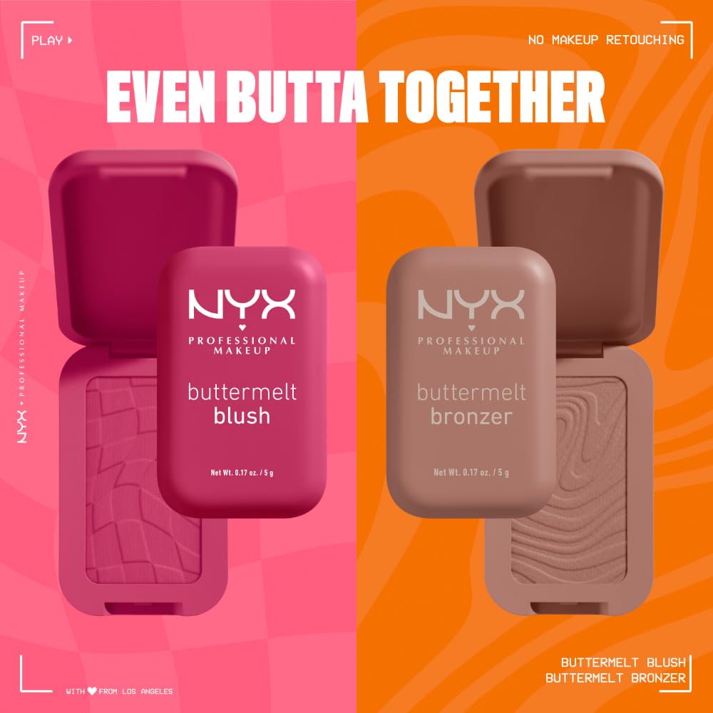 NYX PROFESSIONAL MAKEUP Buttermelt Powder Blush, Fade and Transfer-Resistant Blush, Up to 12HR Make Up Wear, Vegan Formula - For The Butta NYX PROFESSIONAL MAKEUPBuy Supplements Australia