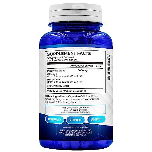 We Like Vitamins Diosmin Hesperidin 1000mg – 180 Capsules – 90 Day Supply - Diosmin and Hesperidin Supplement – Helps to Support Healthy Circulation, Veins, Capillaries, and Lymphatic Drainage We Like VitaminsBuy Supplements Australia