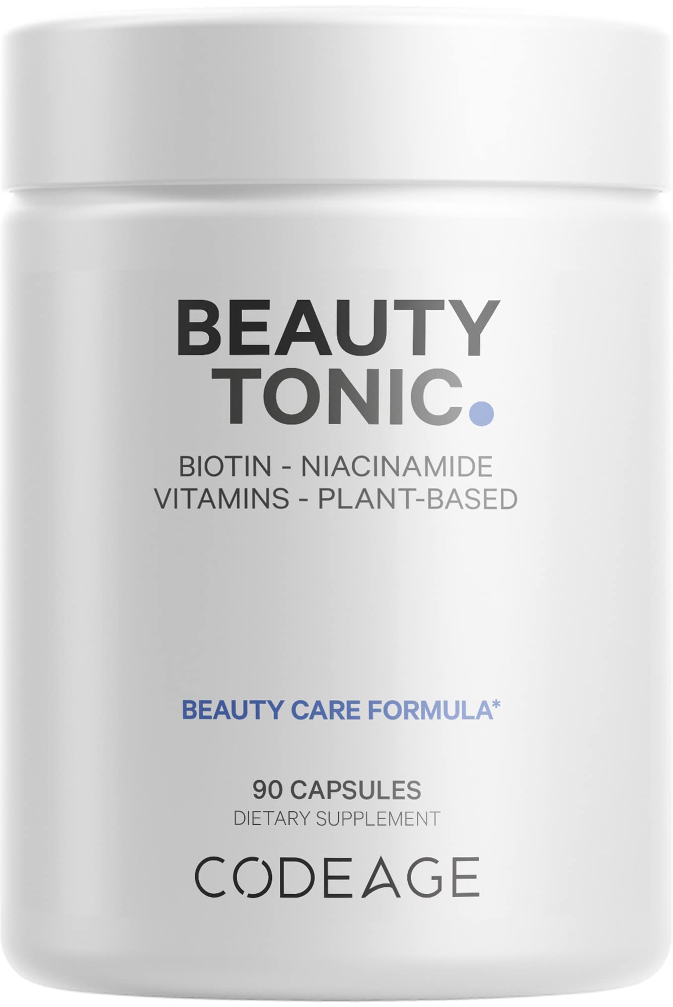 Codeage Biotin Supplement with Vitamin C, Vitamin E, Vitamin B6, Niacin, Folate, Organic Food Blend, Phytoceramides, Astaxanthin, Selenium - Beauty Tonic - Hair, Skin, and Nail Support - Vegan, 90 Ct CodeageBuy Supplements Australia