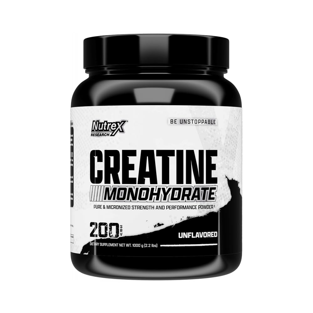 Nutrex Research Micronized Creatine Monohydrate Powder - 200 Servings (1KG) Pure, Unflavored Creatine Monohydrate Supplement for Muscle Gain, Strength and Performance, 5G Per Serv (2.2lbs) Nutrex Research buy supplements Au