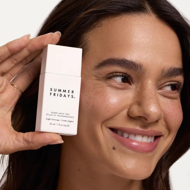 Summer Fridays Sheer Skin Tint - Skin Tint with Hyaluronic Acid - Helps Diminish Uneven Skin Tone - Sheer to Light Coverage - Shade 5 - Medium with Warm Neutral Undertones (1 Fl Oz) Summer FridaysBuy Supplements Australia