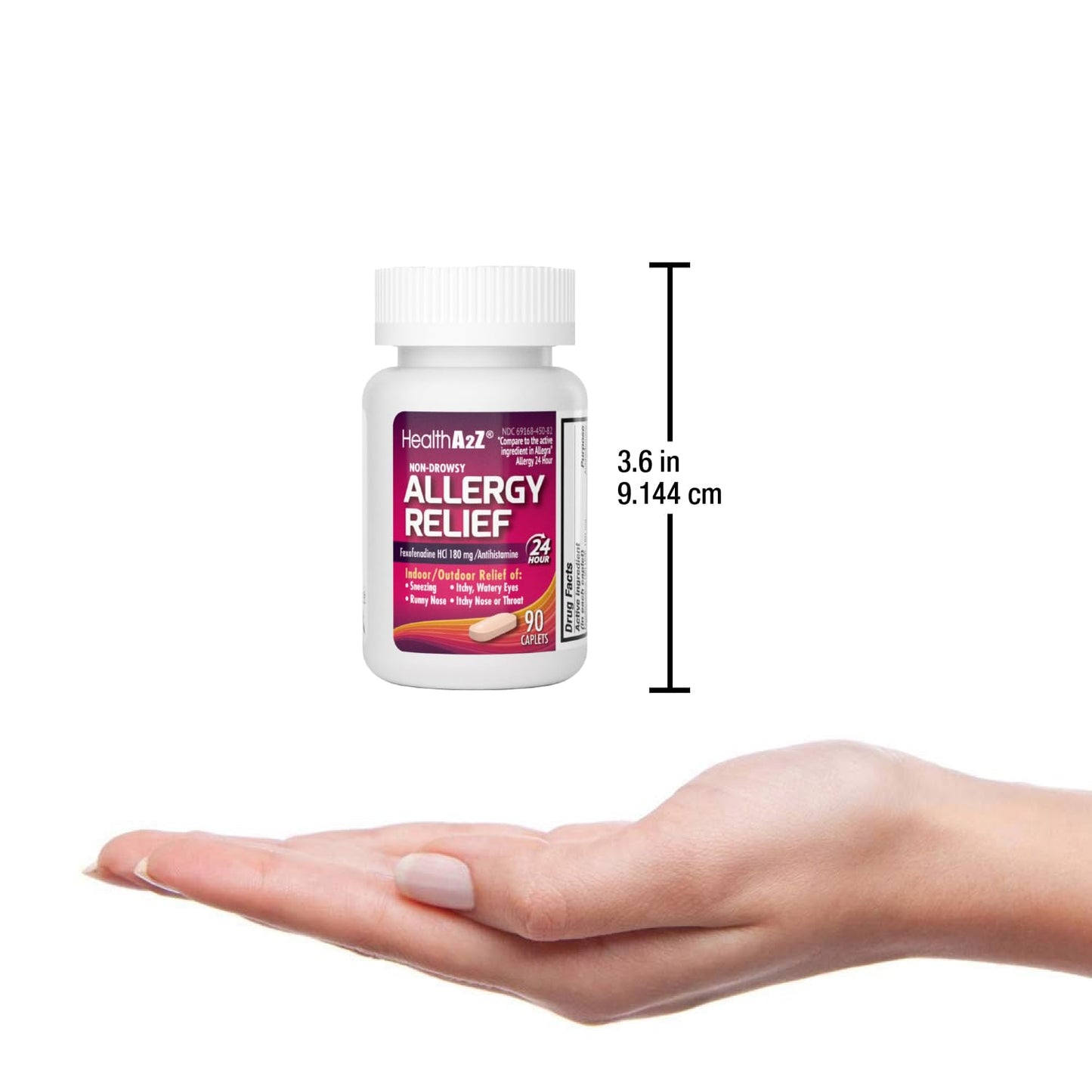 HealthA2Z Fexofenadine Hydrochloride 180mg, Antihistamine for Allergy Relief, 24-Hour Antihistamine for Allergy Relief (90 Counts) HealthA2Z buy supplements Au
