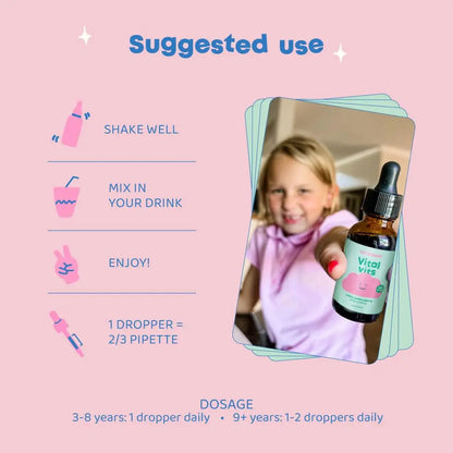 JoySpring Vital Vits - Kids Liquid Multivitamin - 1 fl oz (30 Servings) | Herbal Liquid Vitamins for Kids | Natural Flavor | JoySpring